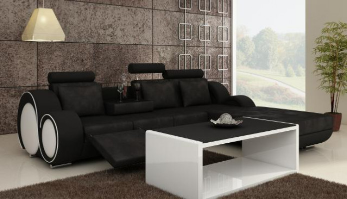 TEXTILE SOFA Suite Canapé d'angle Canapé d'angle SOFA EN TISSU Paysage de vie COUCH SET nouveau