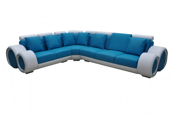 Conception Revêtement Cuir Siège XXL Coin Salle de Séjour Canapé Designer