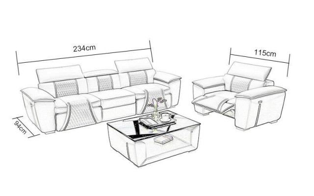 Ensemble de canapé Canapé Rembourrage Canapé 3+3 Ensemble complet Design Cuir 2 pièces. ensembles
