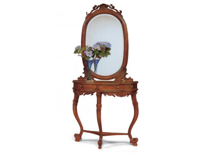 Ensemble de meubles italiens en 2 pièces, style de meubles StileElisa, table console en bois avec miroir, neuf.