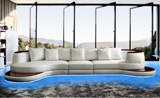 Paysage de vie Canapé Rembourrage Canapé d'angle Canapé île Canapé en cuir Ensemble d'angle neuf PRII-S