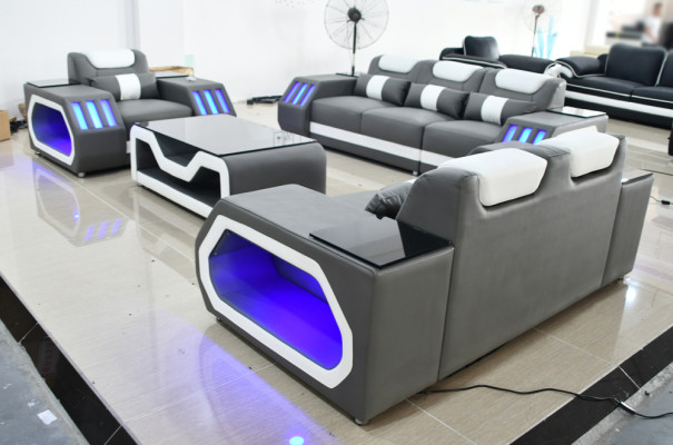 Ensemble de canapé 3+2+1 place Table basse Suite Design Moderne Ensemble moderne en 4 pièces