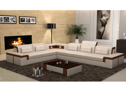 Canapé en cuir Canapé Canapé d'angle Canapé d'angle Suite d'angle Design Canapé moderne B2021
