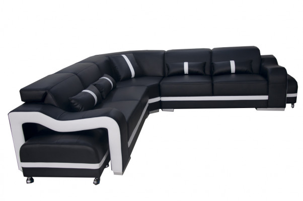 Canapé en cuir, canapé de salon, ensemble de salon, design moderne, canapé d'angle en forme de L