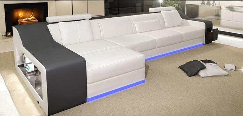 Canapé en cuir Canapé Canapé d'angle Canapé d'angle Suite d'angle Design Canapé moderne B2017B