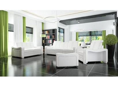 CANAPÉ EN CUIR 3+2+1 CANAPÉ + Suite USB ENSEMBLE DE REVÊTEMENT DE SOFA CANAPÉ DESIGN Ensemble de canapés NEUF