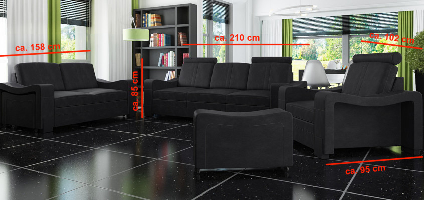 Suite de canapé en tissu 3+2+1 Ensemble de canapé sur mesure Canapé en tissu USB Textile