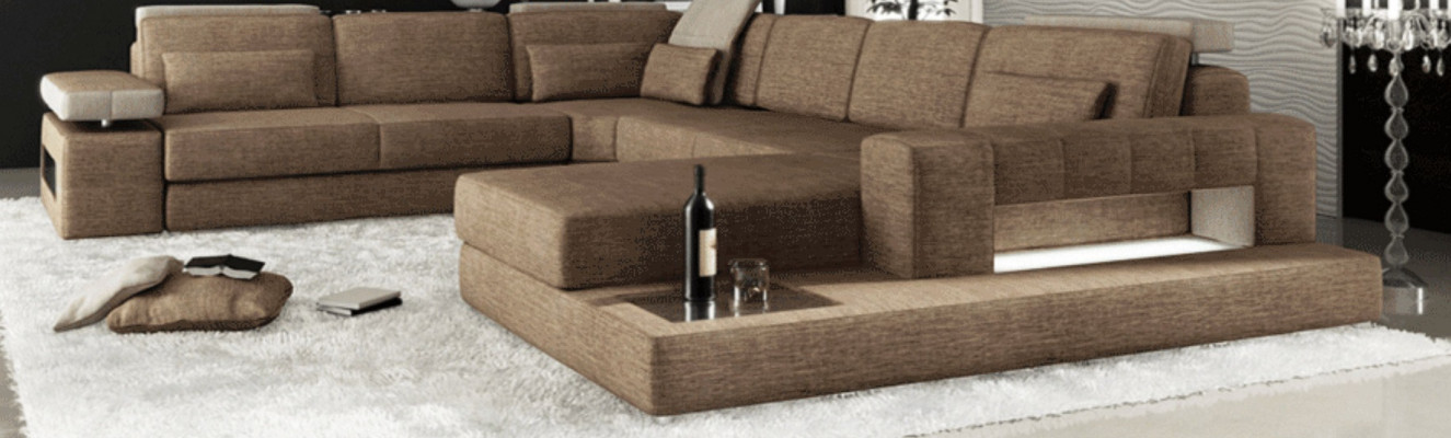 Canapé d'angle en tissu pour canapé, salon en forme de U Canapé d'angle, nouveau salon en forme de paysage