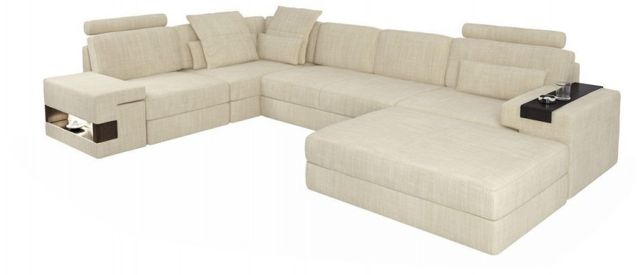 Canapé en tissu canapé en forme de L mobilier de salon design d'angle moderne style doux ensemble de 2 pièces