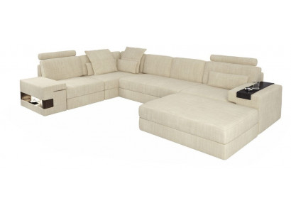Canapé en tissu canapé en forme de L mobilier de salon design d'angle moderne style doux ensemble de 2 pièces