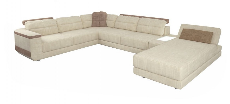 Canapé d'angle design en forme de U Canapé moderne Paysage de vie Fonction lit Rembourrage Nouveaux meubles