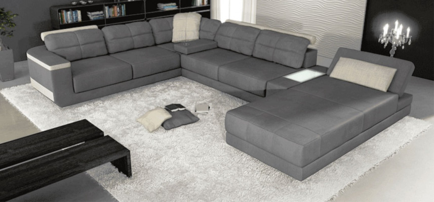 Paysage de vie Canapé d'angle Canapés d'angle en cuir neufs Canapé en forme de U Canapé rembourré Canapés neufs