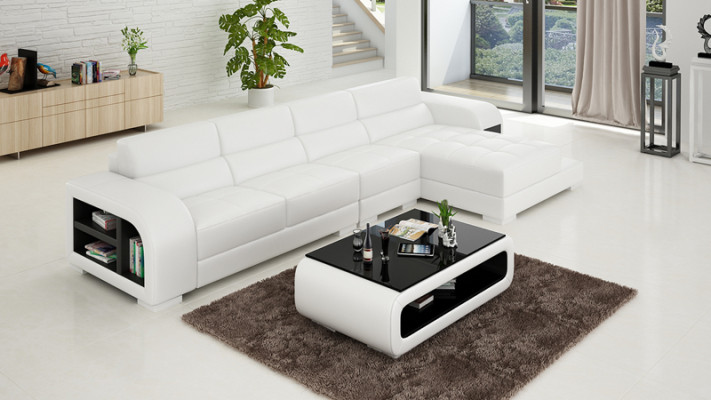 Canapé en cuir canapé canapé paysage vivant coin canapé d'angle design moderne suite