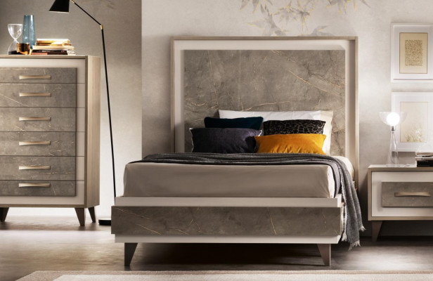 Lit rembourré Lits Lit Tapisserie Bois Designer Hôtel Design arredoclassic 120 cm