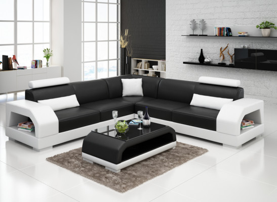 Canapé en cuir Canapé Canapé d'angle Canapé d'angle Suite design Moderne Canapé G8001B