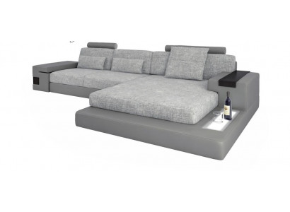 Canapé d'angle design en cuir en forme de L, style moderne, canapé rembourré pour salon, neuf