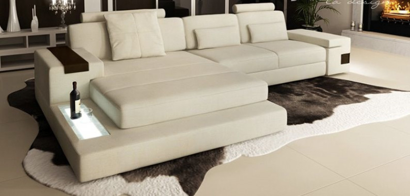 Conception Canapé Rembourrage Tissu Cuir Coin Canapé Tissu Canapé d'angle en forme de L Canapé