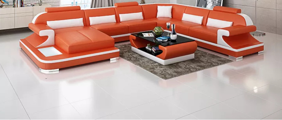 Canapé design Canapé d'angle Suite d'angle Canapé Canapés Canapés Table 2 pièces. Paysage de vie