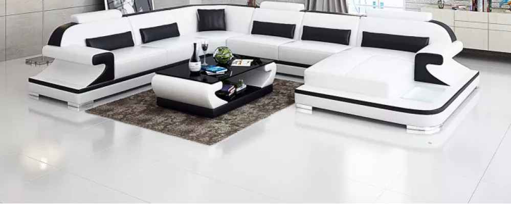 Canapé design Canapé d'angle Suite d'angle Canapé Canapés Canapés Table 2 pièces. Paysage de vie