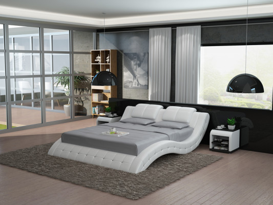 Waterbed Lit Double Lits Lit Complet Lit en Cuir Lit Rembourré Eau LB8824B