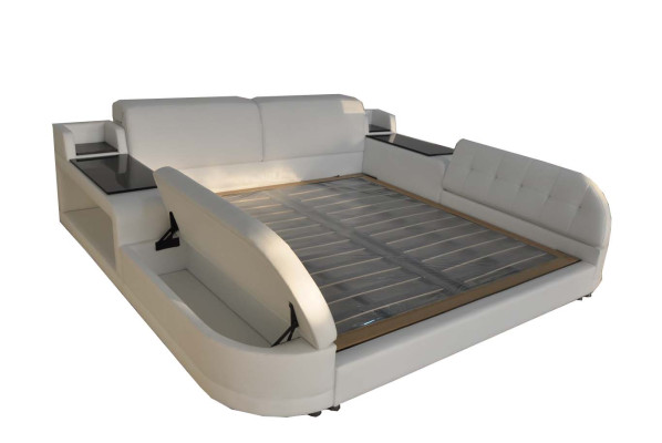 Conception Luxe Lit Rembourrage Mariage Hôtel Lits Modernes Cuir 140/160/180/200 LB8820