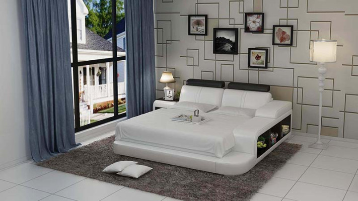 Lit double dans un hôtel de lits à eau complet en cuir Lit rembourré LB8810 en eau