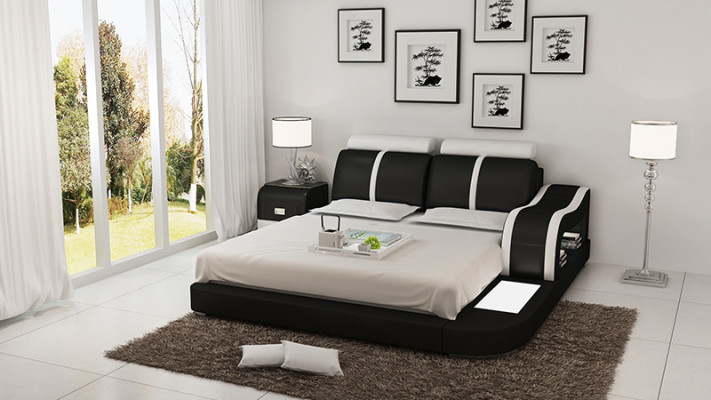 Lit double d'hôtel à eau complet Lit en cuir Lit tapissé Lit à eau LB8811