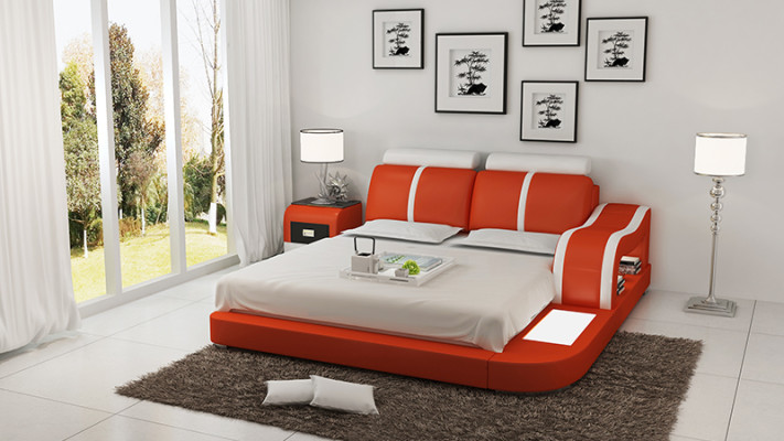 Lit double d'hôtel à eau complet Lit en cuir Lit tapissé Lit à eau LB8811