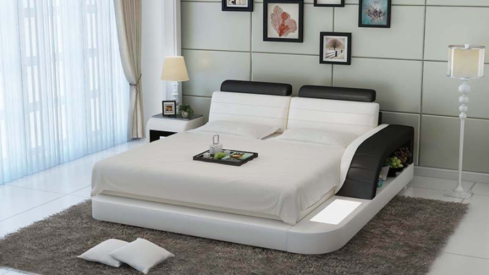 Lit double de l'hôtel de lit d'eau complet lit en cuir Lit rembourré LB8814