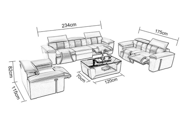 Ensemble de canapé 3 places 2 places 1 place Design Canapé Canapés Tissus Canapé Moderne Table Nouvelle
