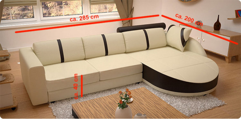 Canapé-lit DESIGNERSOFA en cuirCanapé d'angle avec USB en cuirCanapé d'angle LEDERSOFA avec fonction lit