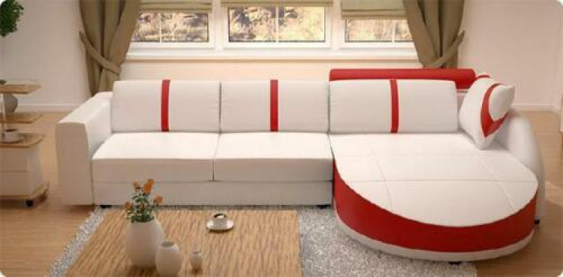 CANAPÉ EN CUIR avec USB Canapé d'angle avec fonction lit DESIGNERSOFA Canapé-lit neuf MINI COLO