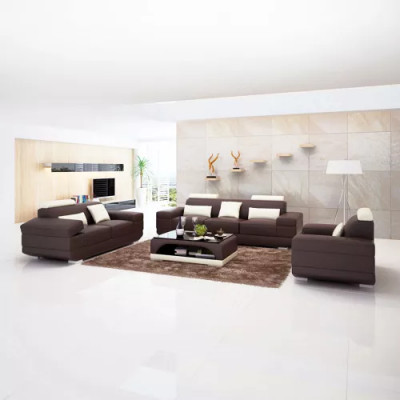 Ensemble de sofas design Sofa 3-2-1 Place Table basse Ensembles en cuir Ensemble de 4 pièces