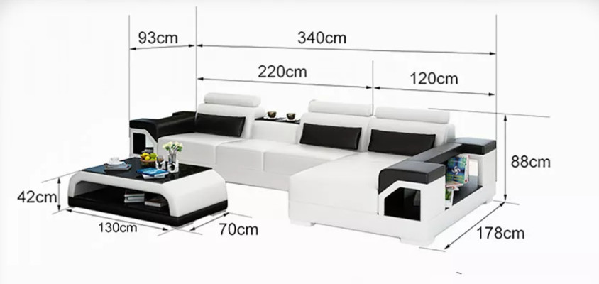 Canapé d'angle design Canapé en coin Canapés Canapé Canapé Upholstery Suite d'angle Ensembles de sièges 2 pièces