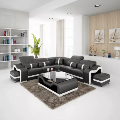 Coussin de siège de canapé d'angle Suite d'angle Paysage de vie Canapé Canapé Tabouret Table basse nouveau