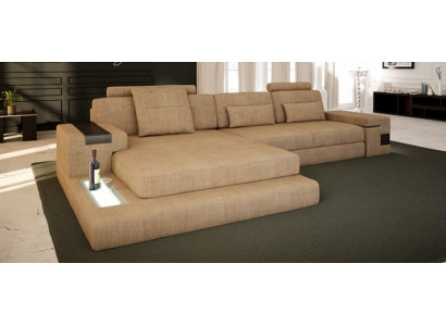 Conception Moderne Canapé Tissu Marron Canapé D'angle en forme de L Canapé de coin paysage vivant Coin de canapé nouveau