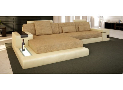 Canapé d'angle en L, design de canapé en tissu moderne, rembourrage, en paysage vivant, nouveau canapé d'angle.