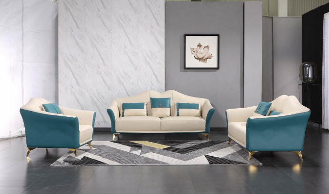 Ensemble de canapé Chesterfield Revêtement en tissu Assises 2 pièces. Ensemble 3+2 places neuf