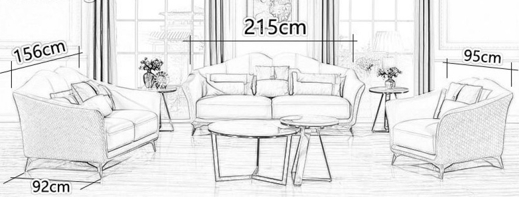 Ensemble de canapé Chesterfield Revêtement en tissu Assises 2 pièces. Ensemble 3+2 places neuf