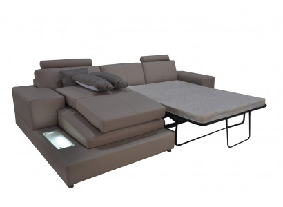 Canapé en cuir Ensemble de coins de paysage Design de suite d'angle Moderne Canapé en L-forme
