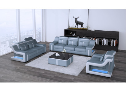 Canapé Canapé USB Rembourrage 3+2+1 Ensemble Sofas en Cuir Canapés Set Combinaison nouveau