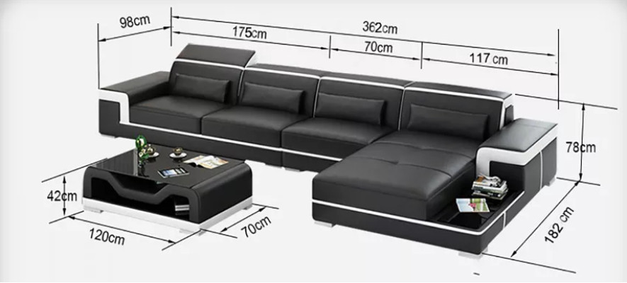 Canapé d'angle en cuir design suite salon canapé en cuir Revêtement de canapé canapés sofas