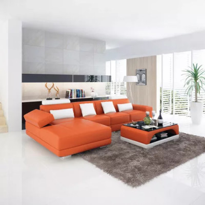 Canapé en cuir Canapé d'angle Rembourrage Canapé design Canapé moderne Canapé d'angle en forme de L