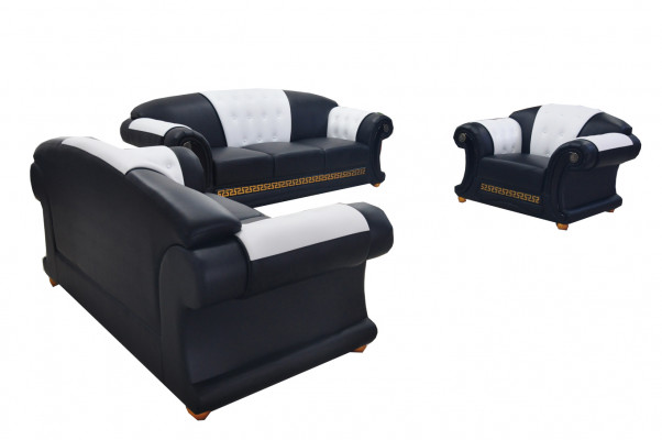 Ensemble de canapé en cuir classique 321 Groupe Rembourrage Sièges Rembourrage USB