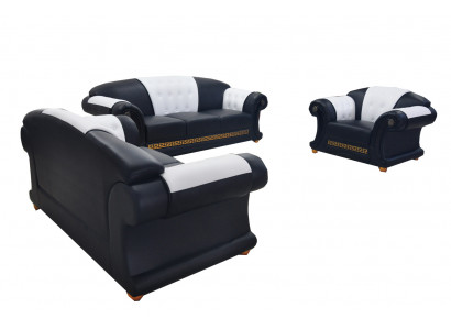 Ensemble de canapé en cuir classique 321 Groupe Rembourrage Sièges Rembourrage USB