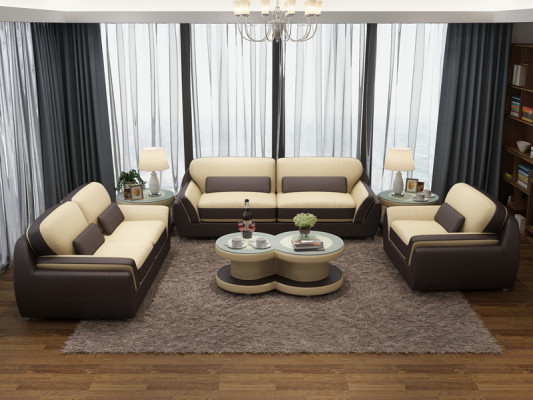 Canapé en cuir canapé set neuf 3 + 2 + 1 suite Design Moderne Canapé + USB