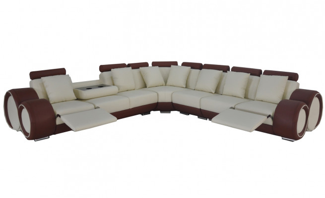 Conception de canapé d'angle de salle de siège de rembourrage en cuir + USB Designer Suite Sofas nouveau