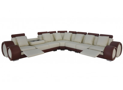Conception de canapé d'angle de salle de siège de rembourrage en cuir + USB Designer Suite Sofas nouveau