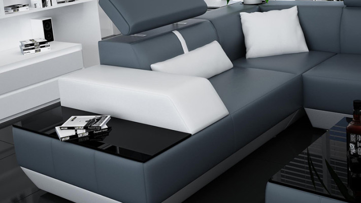 Canapé en cuir Canapé Canapé Canapé d'angle Suite de canapé Design Canapé Moderne K5015
