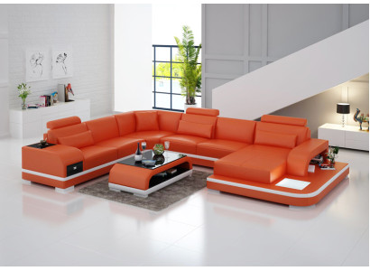 Canapé en cuir Canapé Canapé d'angle Canapé d'angle Suite d'angle Design Moderne